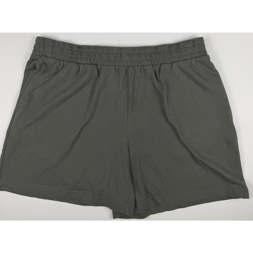 Terra Sky Olive Green Lounge Shorts Womens Plus Size 1X Pull On Casual Shorts